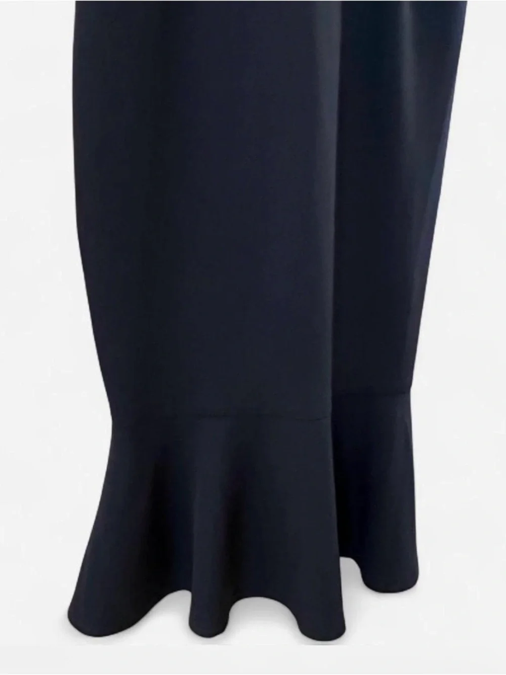 Lulu's Small Black Ruffle-Trim Midi Dress Formal Cocktail Wedding Guest Bodycon - Picture 4 of 8